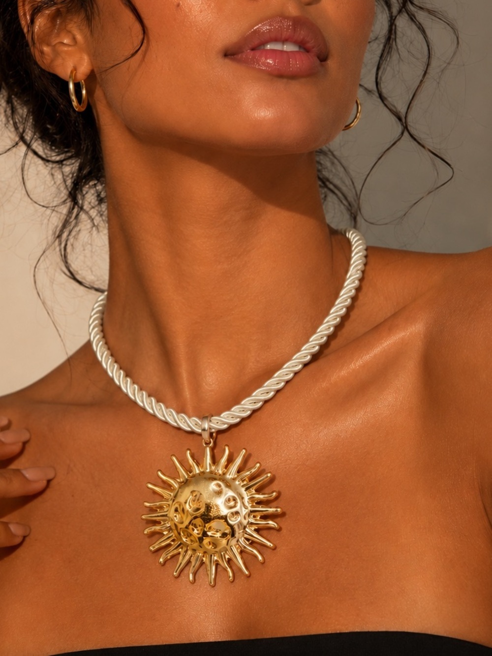 Gold Sun Pendant Necklace